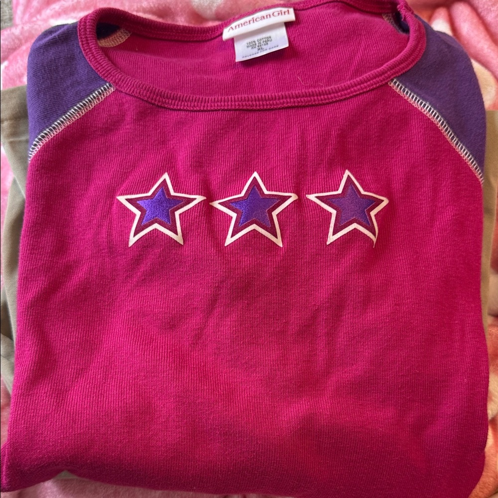 American Girl Fuchsia Shirt with Purple Stars
